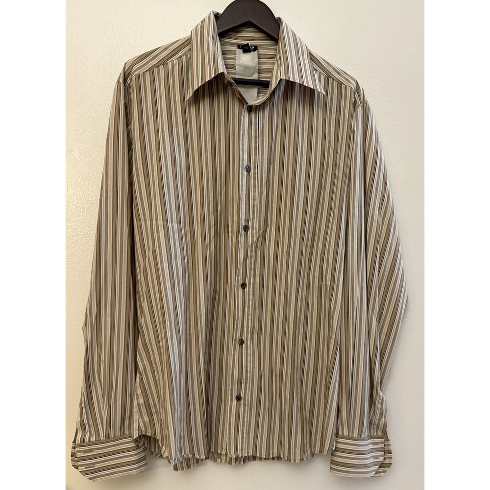 Dolce & Gabbana Men's Button Front Dress Shirt Stripes Sz‎ 38/52